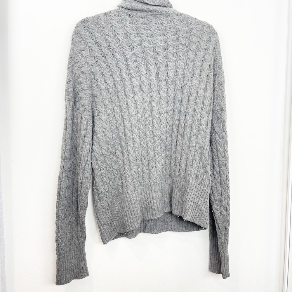 Favorite Daughter Cable Knit Turtleneck in Storm Cloud Gray Size Medium - Picture 7 of 8